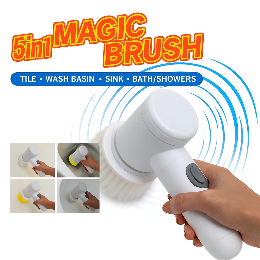 Magic Brush 5 en 1 Cepillo De Limpieza Eléctrico